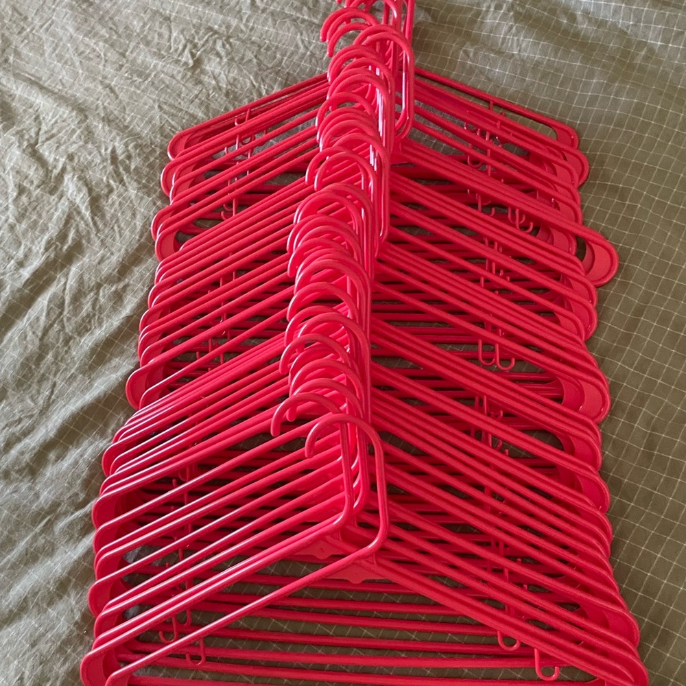 Pink Plastic Hangers